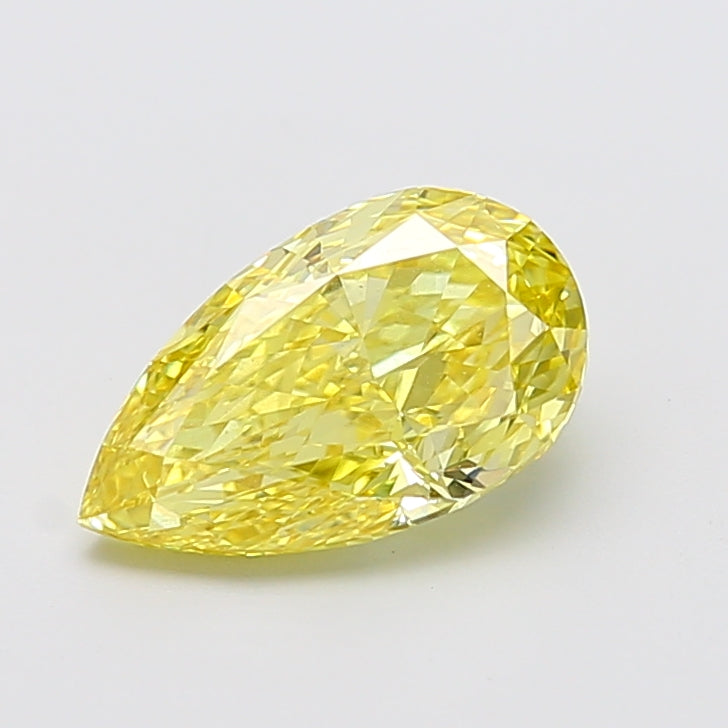 2.55 carat fancy intense yellow pear lab grown diamond VVS2 clarity
