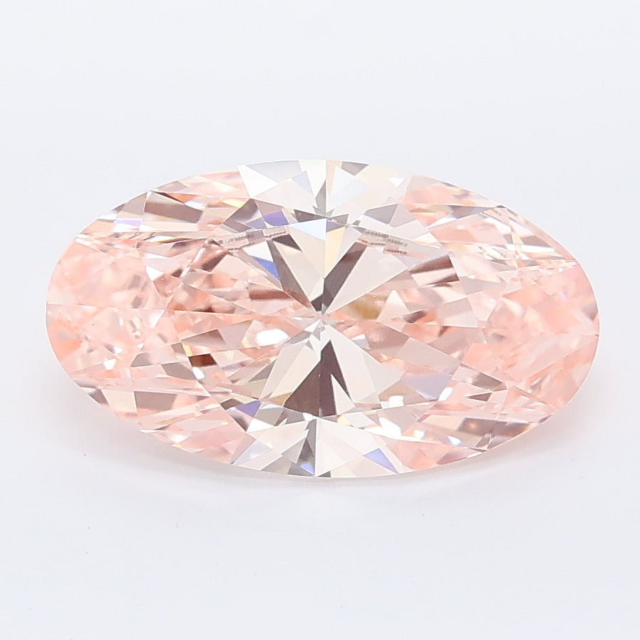 2.52 carat fancy vivid pink moval lab grown diamond VS1 clarity