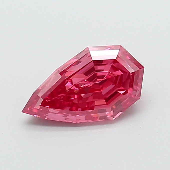 2.03 carat fancy vivid pink pear lab grown diamond VS1 clarity