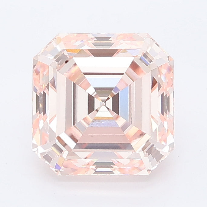 2.54 carat fancy pink asscher lab grown diamond VS1 clarity