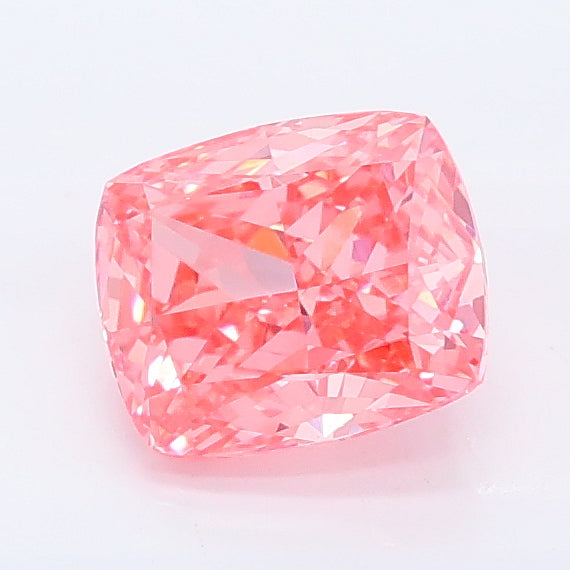 1.07 carat fancy vivid pink cushion lab grown diamond VVS2 clarity