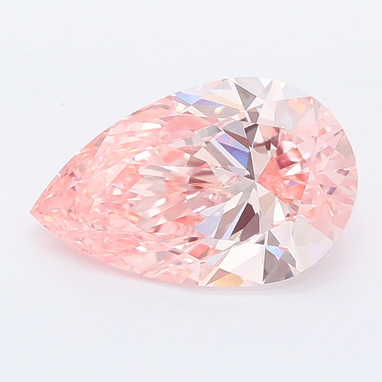 2.02 carat fancy vivid pink pear lab grown diamond VVS2 clarity