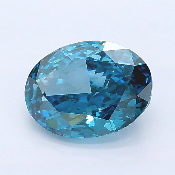 1.01 carat fancy vivid blue oval lab grown diamond SI1 clarity