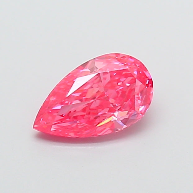 1.08 carat fancy vivid pink pear lab grown diamond VS1 clarity