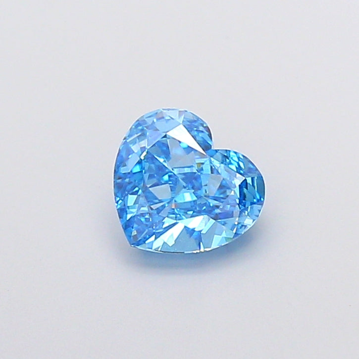 1.11 carat fancy vivid blue heart lab grown diamond VVS2 clarity