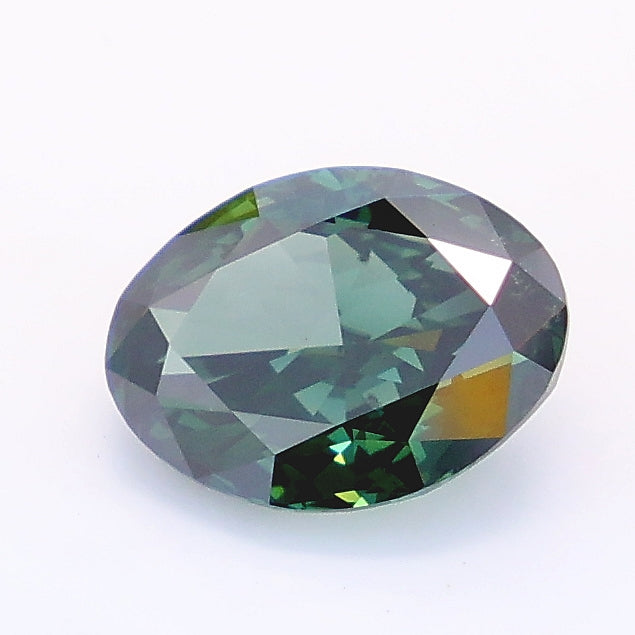 1.52 carat fancy deep green oval lab grown diamond SI1 clarity