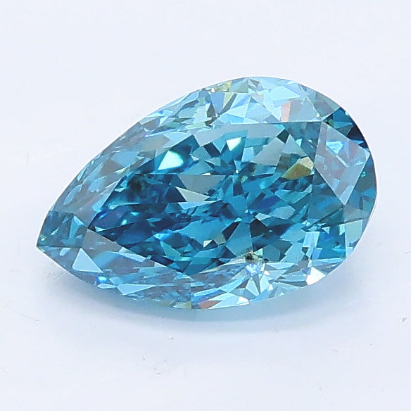1.06 carat fancy vivid blue pear lab grown diamond SI1 clarity