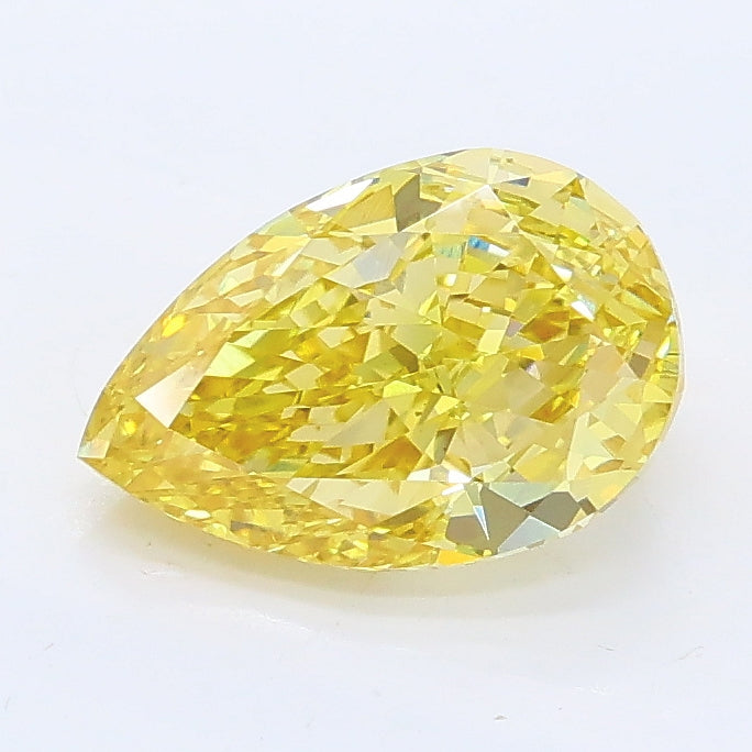 1.58 carat fancy intense yellow pear lab grown diamond VS1 clarity