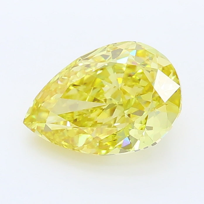 1.44 carat fancy intense yellow pear lab grown diamond VVS2 clarity