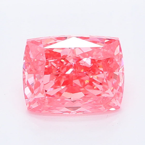 1.07 carat fancy vivid pink cushion lab grown diamond VVS2 clarity