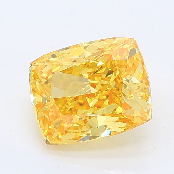 1.26 carat fancy vivid yellow cushion lab grown diamond VS1 clarity