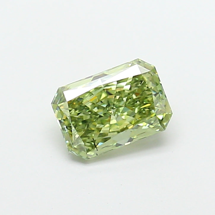 1.53 carat fancy vivid green radiant lab grown diamond VS2 clarity