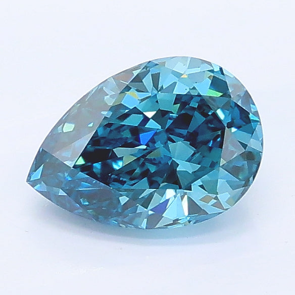 1.11 carat fancy vivid blue pear lab grown diamond VS1 clarity