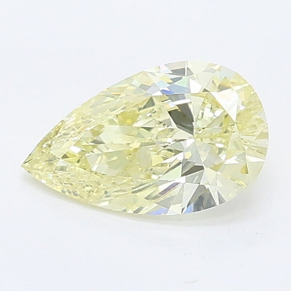 0.54 carat fancy yellow pear lab grown diamond VS1 clarity