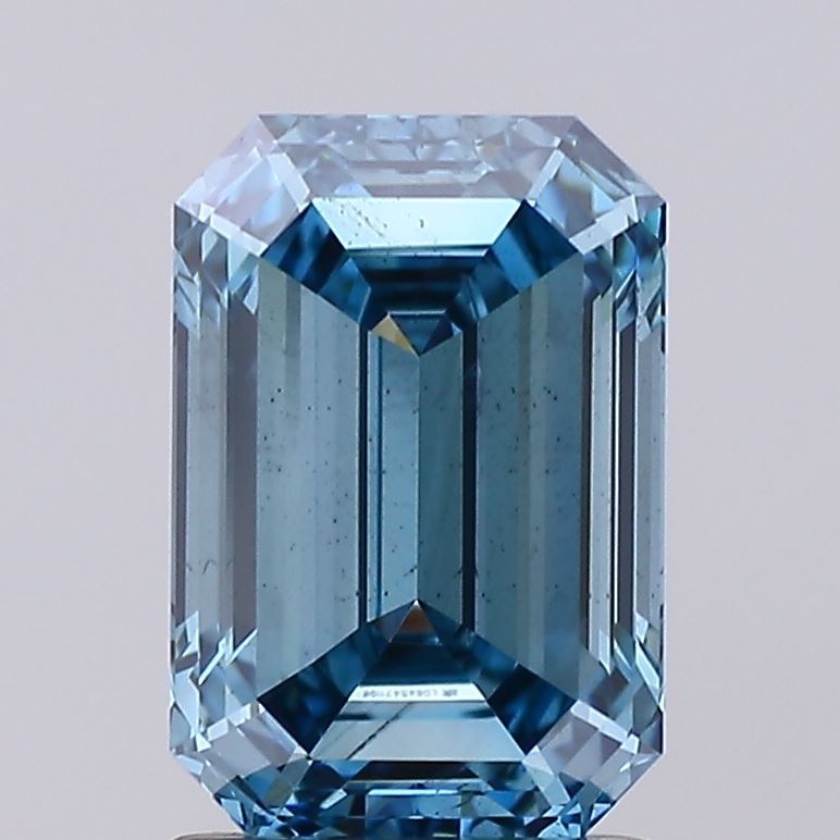 1.50 carat fancy vivid blue emerald lab grown diamond SI1 clarity
