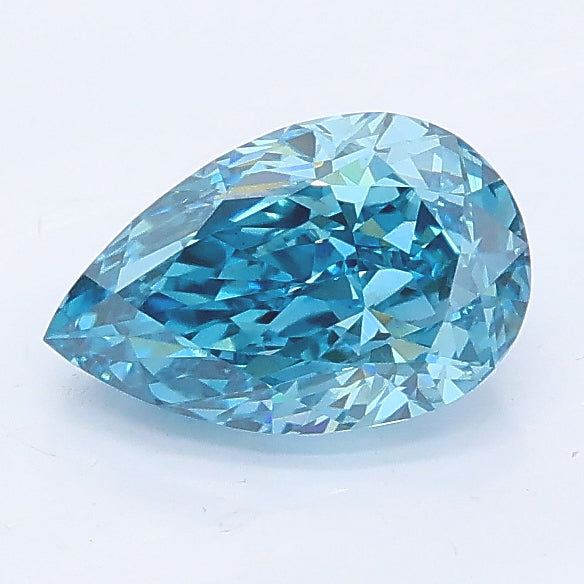 1.04 carat fancy vivid blue pear lab grown diamond VS1 clarity