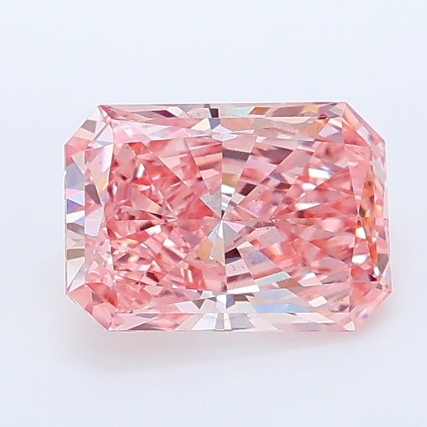 1.01 carat fancy vivid pink radiant lab grown diamond VS2 clarity