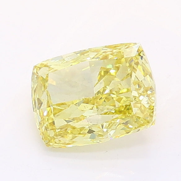 1.05 carat fancy intense yellow cushion lab grown diamond SI1 clarity