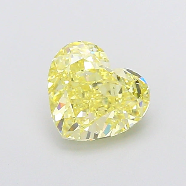1.61 carat fancy intense yellow heart lab grown diamond VVS2 clarity