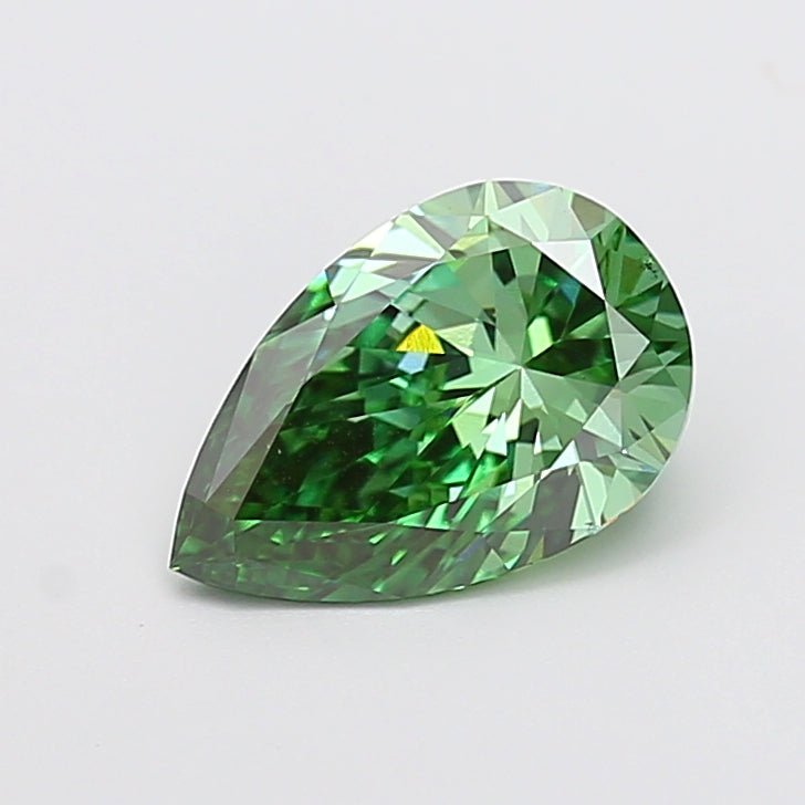 2.00 carat fancy vivid green pear lab grown diamond VS1 clarity