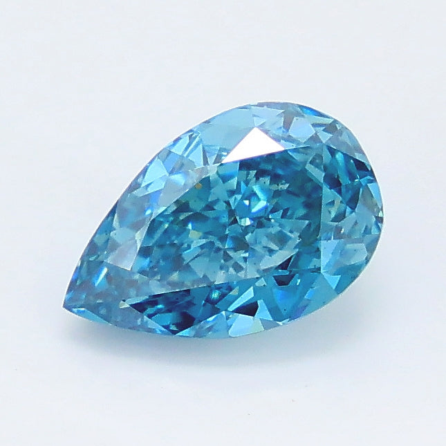 1.39 carat fancy vivid blue pear lab grown diamond VS2 clarity