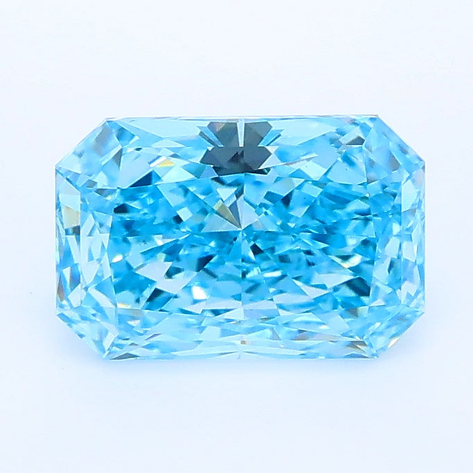 1.27 carat fancy vivid blue radiant lab grown diamond VS1 clarity