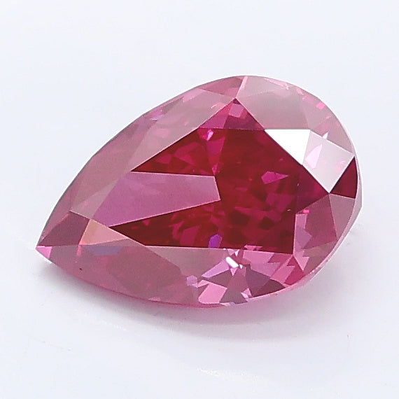 0.99 carat fancy vivid pink pear lab grown diamond VS1 clarity