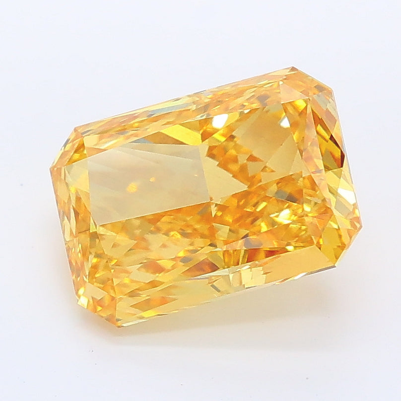 3.17 carat fancy vivid yellow radiant lab grown diamond VS2 clarity