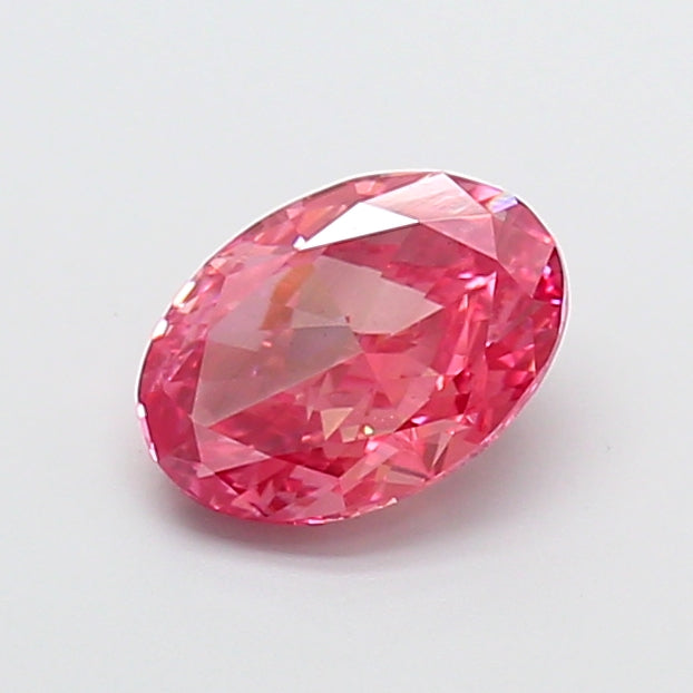 1.73 carat fancy vivid pink oval lab grown diamond VS2 clarity