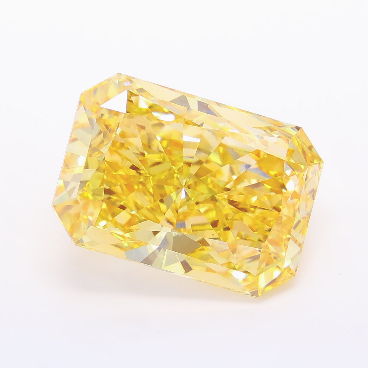 10.28 carat fancy intense yellow radiant lab grown diamond VVS2 clarity
