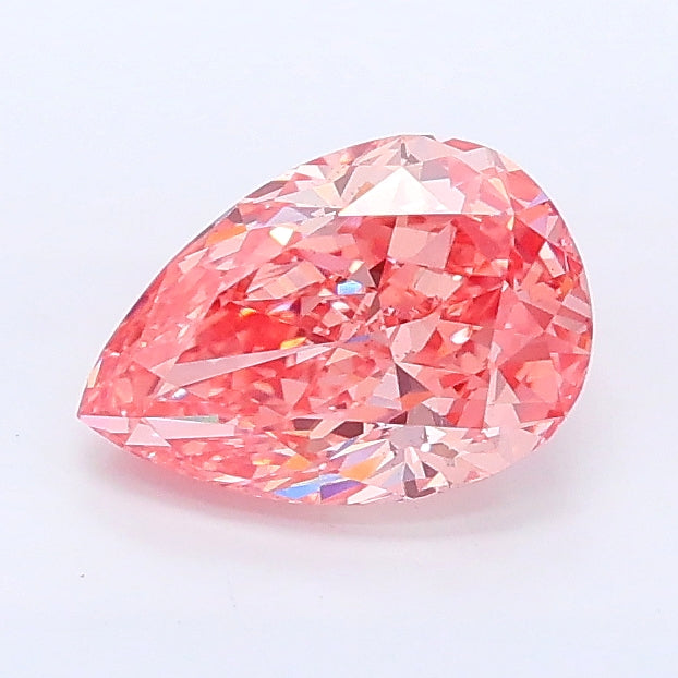 1.01 carat fancy intense pink pear lab grown diamond VS2 clarity