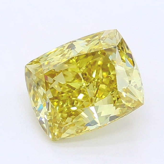 2.07 carat fancy intense yellow cushion lab grown diamond VVS2 clarity
