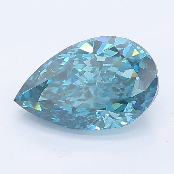 1.02 carat fancy vivid blue pear lab grown diamond VS2 clarity