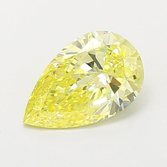 0.80 carat fancy intense yellow pear lab grown diamond VS1 clarity