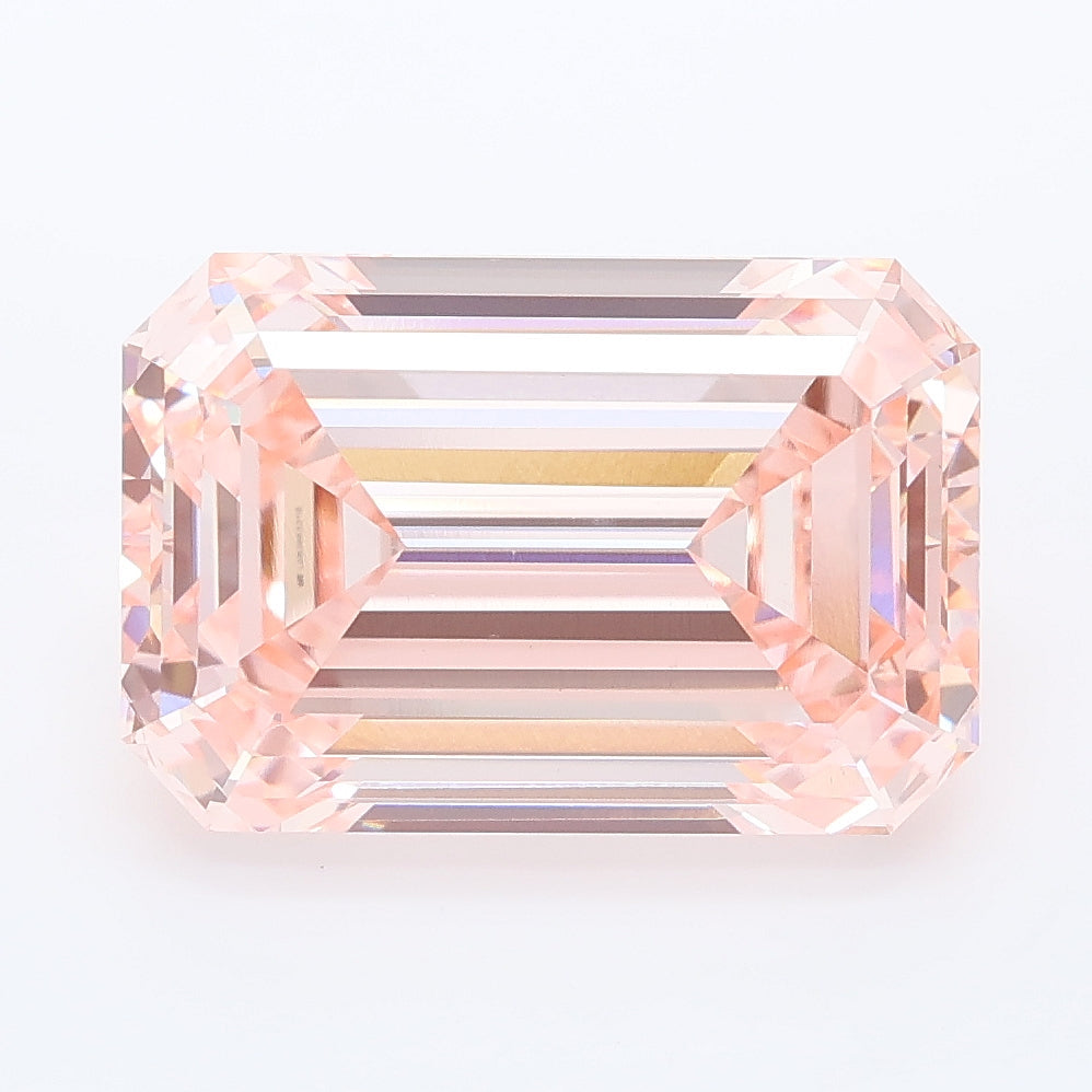6.35 carat fancy intense pink emerald lab grown diamond VVS2 clarity