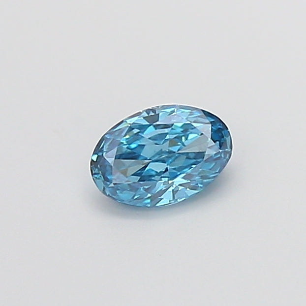 0.45 carat fancy vivid blue oval lab grown diamond VS1 clarity