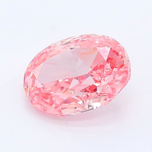 1.05 carat fancy vivid pink oval lab grown diamond VS1 clarity