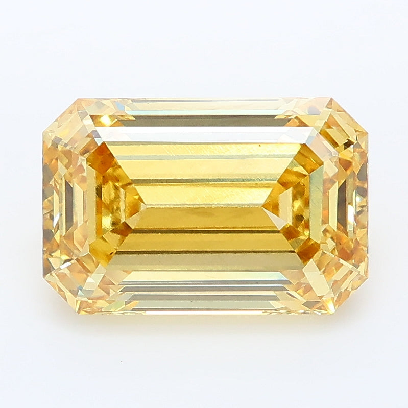 3.29 carat fancy intense yellow emerald lab grown diamond VS2 clarity