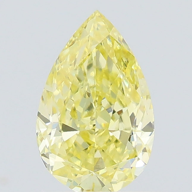 0.71 carat fancy yellow pear lab grown diamond VS1 clarity