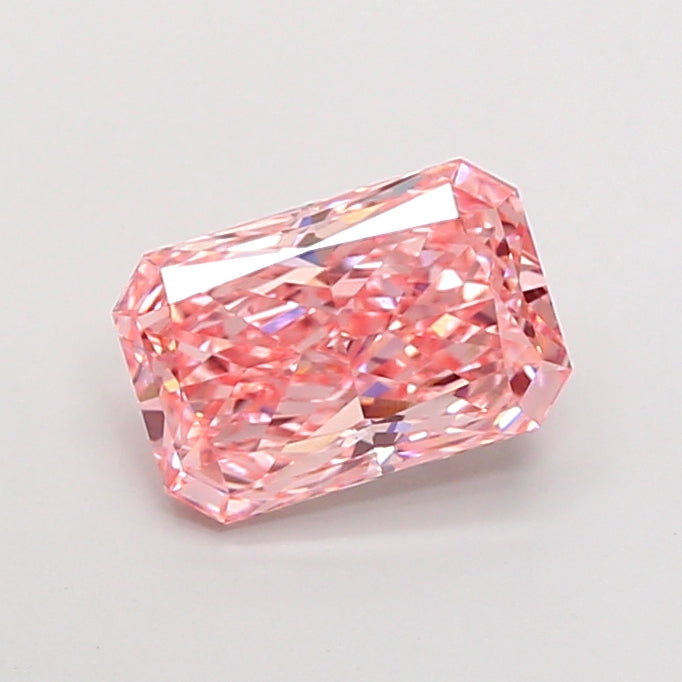 3.02 carat fancy vivid pink radiant lab grown diamond VS1 clarity