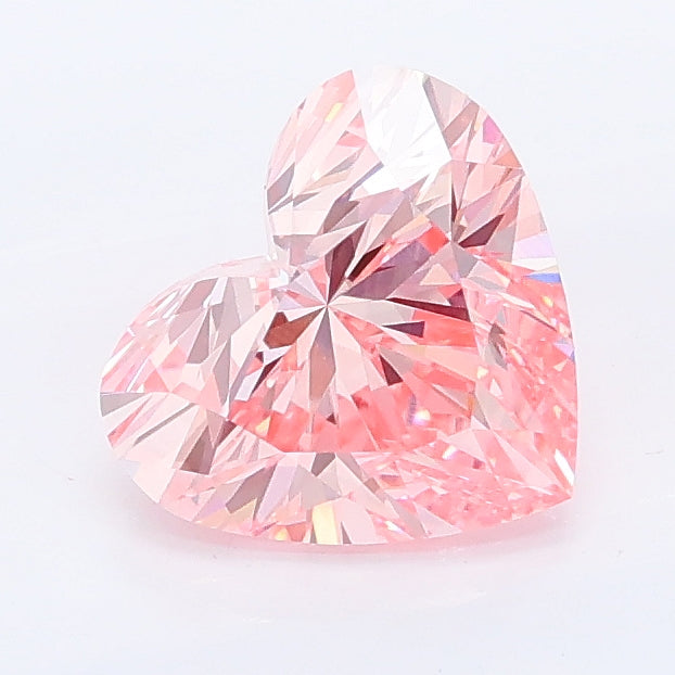 1.51 carat fancy vivid pink heart lab grown diamond VS1 clarity