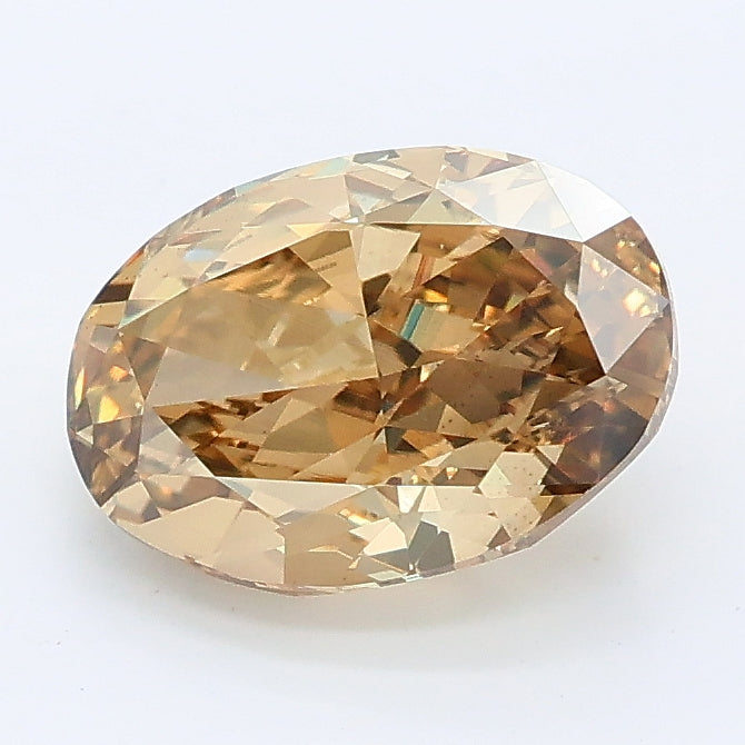 2.10 carat fancy yellow oval lab grown diamond VS1 clarity