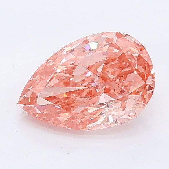 1.02 carat fancy vivid pink pear lab grown diamond VS2 clarity