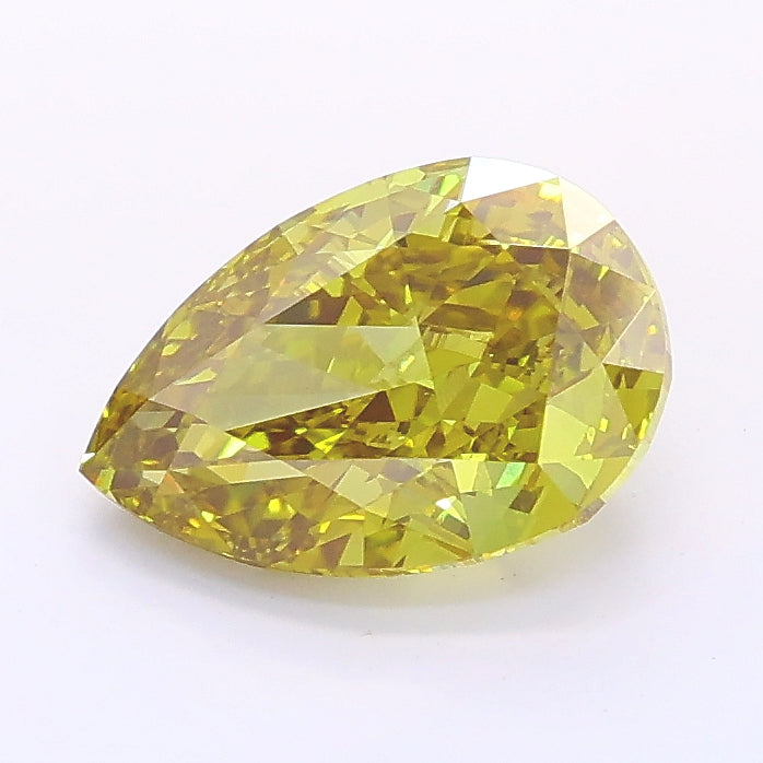 1.51 carat fancy intense brownish yellow pear lab grown diamond VS1 clarity