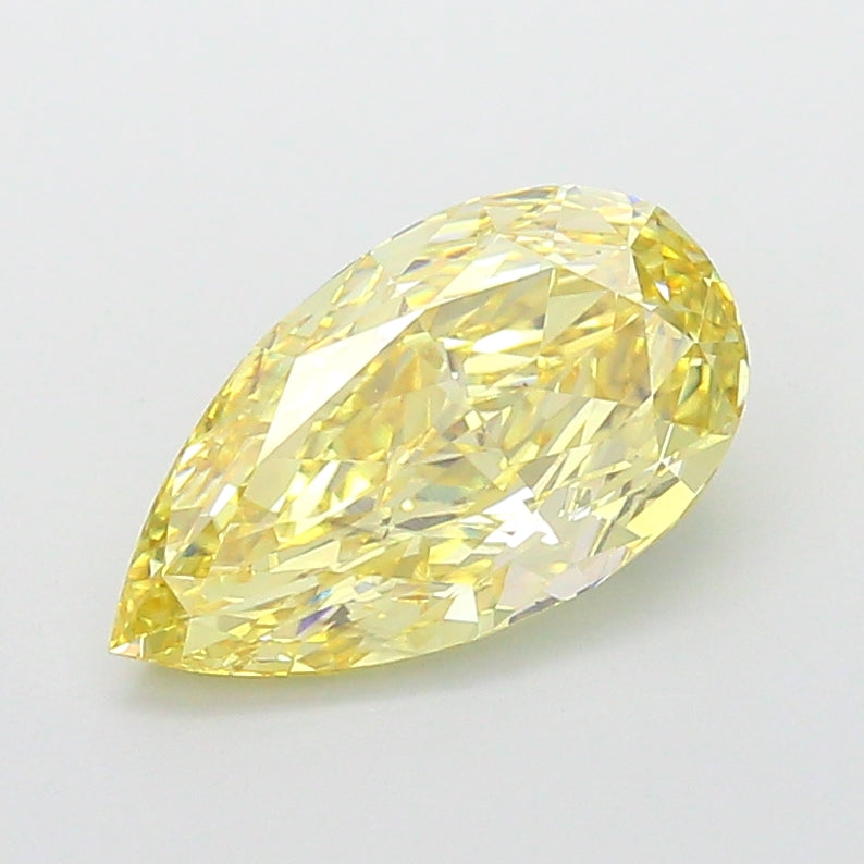 4.04 carat fancy intense yellow pear lab grown diamond VS2 clarity