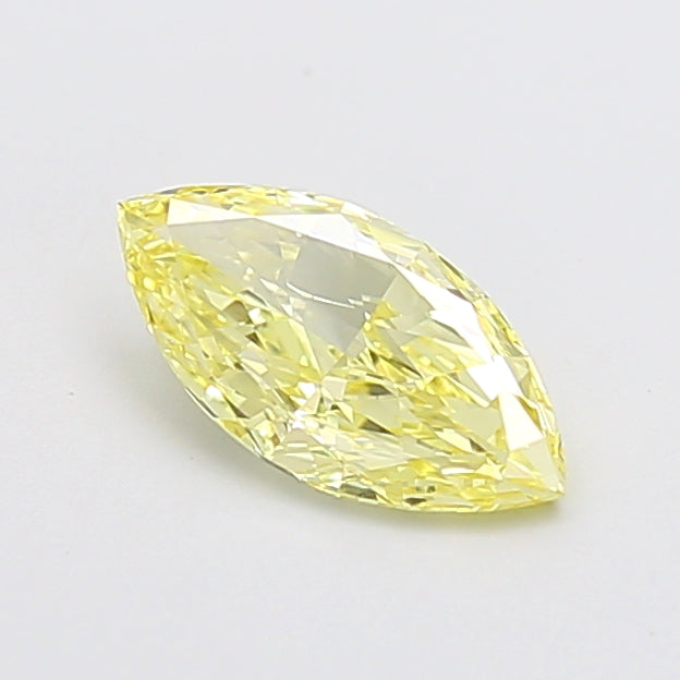 1.03 carat fancy intense yellow marquise lab grown diamond VS1 clarity