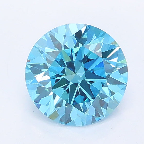 1.03 carat fancy vivid blue round lab grown diamond VS1 clarity