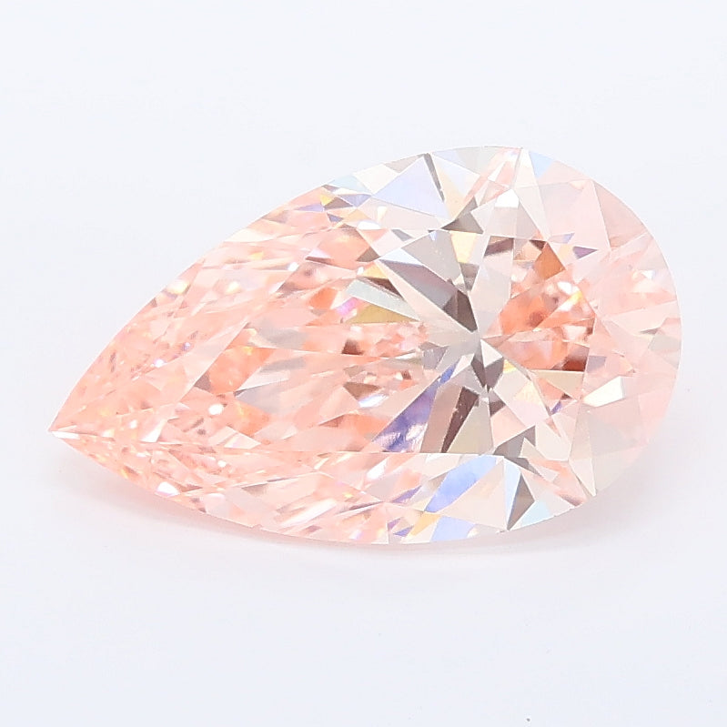 2.02 carat fancy vivid pink pear lab grown diamond VS1 clarity