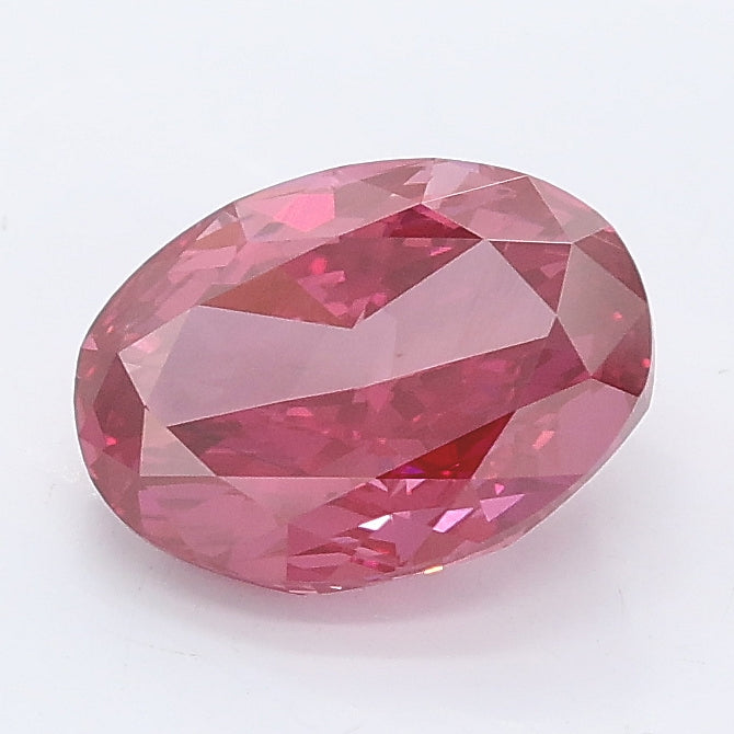 1.80 carat fancy vivid pink oval lab grown diamond VS2 clarity