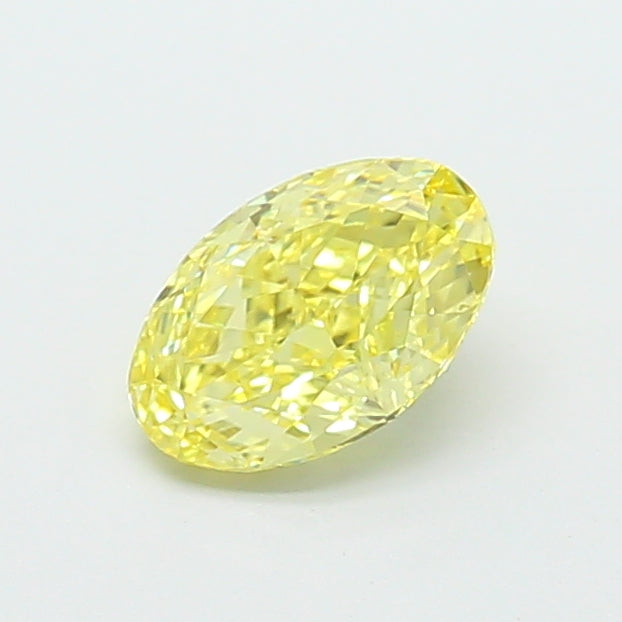 1.03 carat fancy intense yellow oval lab grown diamond VS1 clarity